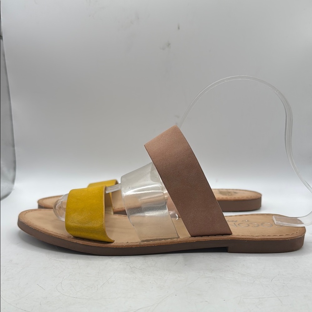 Coconuts Matisse Stylish Tan Yellow Slip On Sandals Shoes Womens 8 M